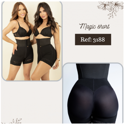 SHORT MAGIC NEGRO SIZE XS S TIPO FAJA