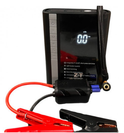 COMPRESOR DE AIRE + ARRANCADOR DE EMERGENCIA 2 EN 1