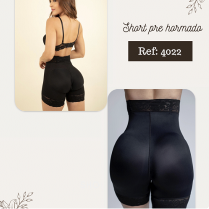 Short Pre-hormado Negro   SIZE    XL  L  M